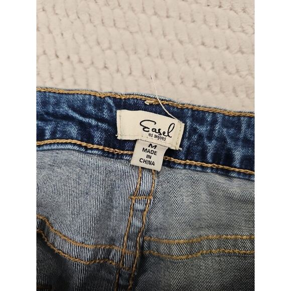 Easel Jeans Womens Medium Distressed Light Wash Skinny Fit Stretch - Picture 5 of 8